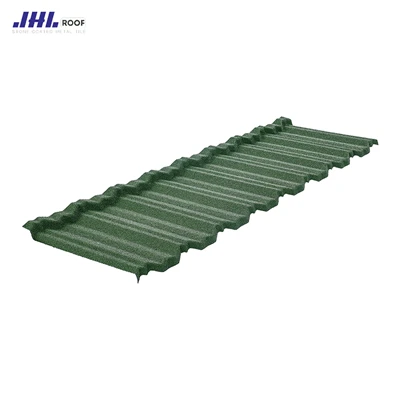Green Color Stone Coated Steel Roofing Tile