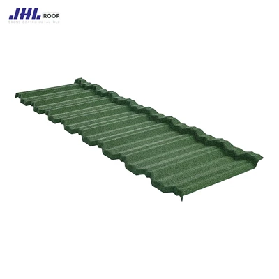 Green Color Stone Coated Steel Roofing Tile